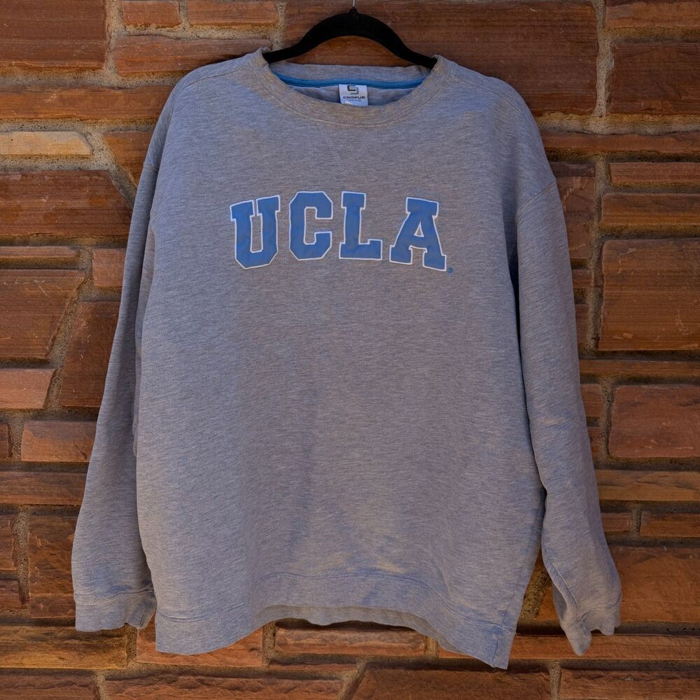Campus Drive UCLA Bruins Sweatshirt Gray Crewneck Blue Spellout Men’s Large